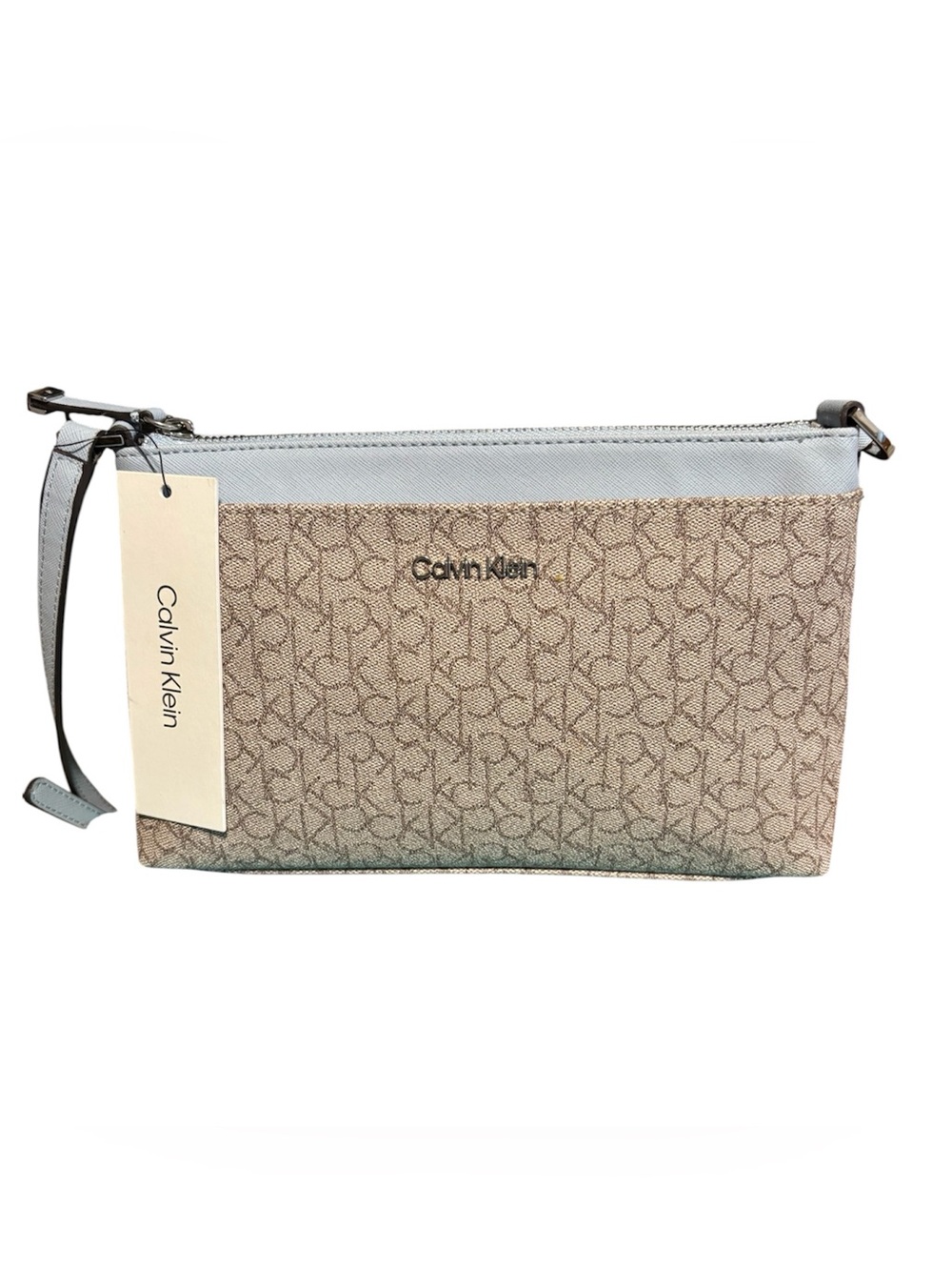🦋 NWT Calvin Klein Almond Taupe/ Dusty Blue Crossbody Handbag 🦋
